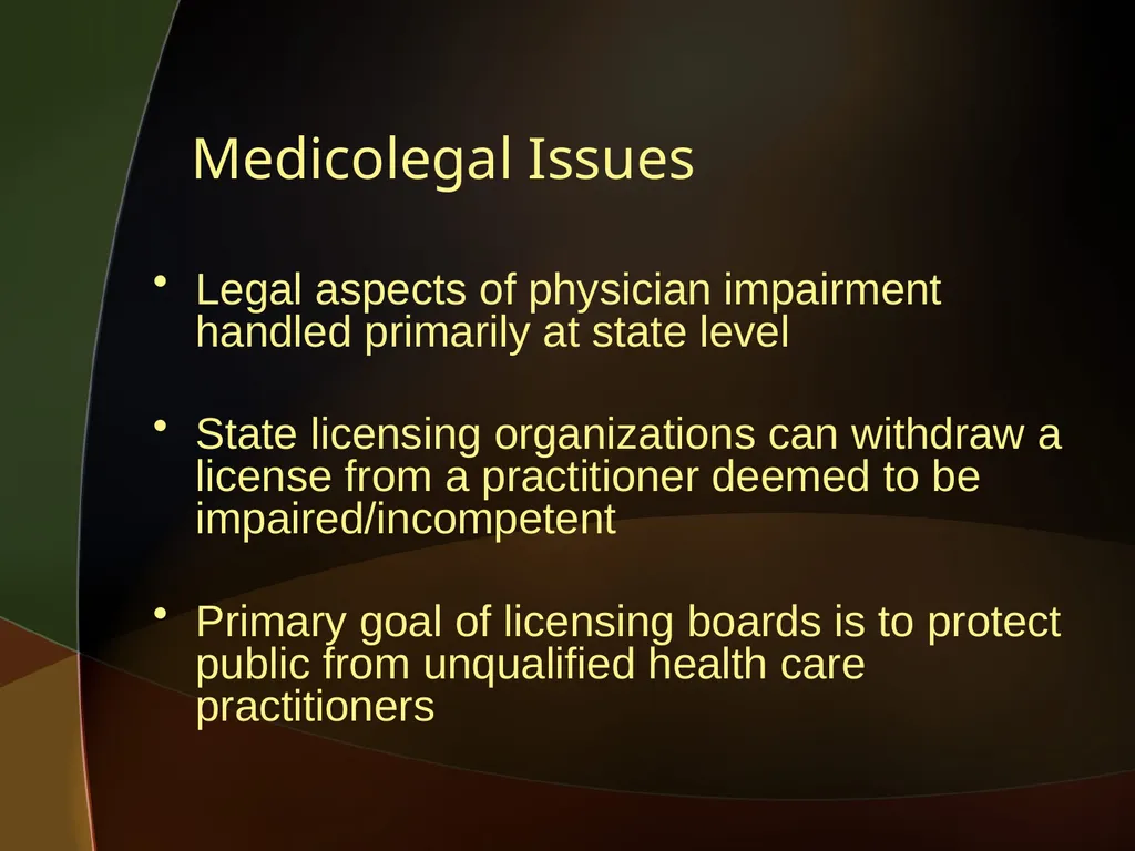 When the Healer Needs Healing: Impairment in - slide 42 of 50