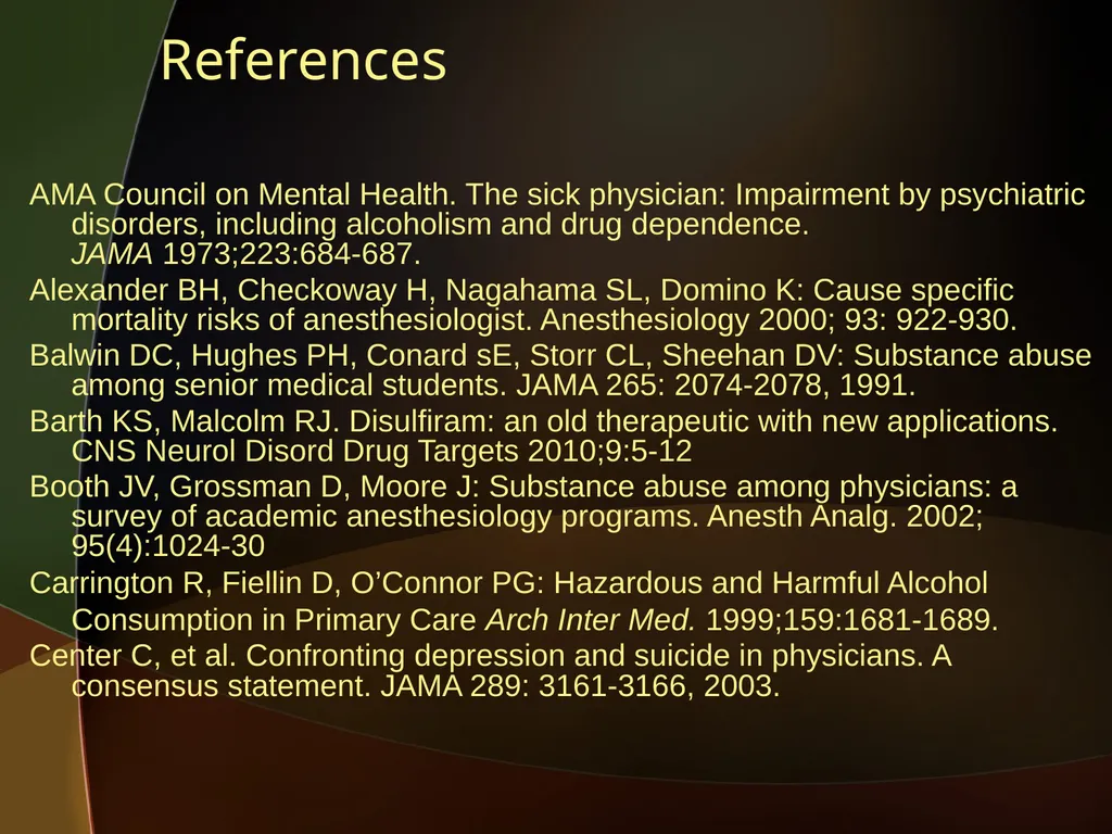 When the Healer Needs Healing: Impairment in - slide 47 of 50