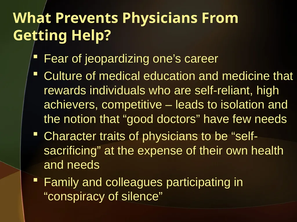 When the Healer Needs Healing: Impairment in - slide 23 of 50