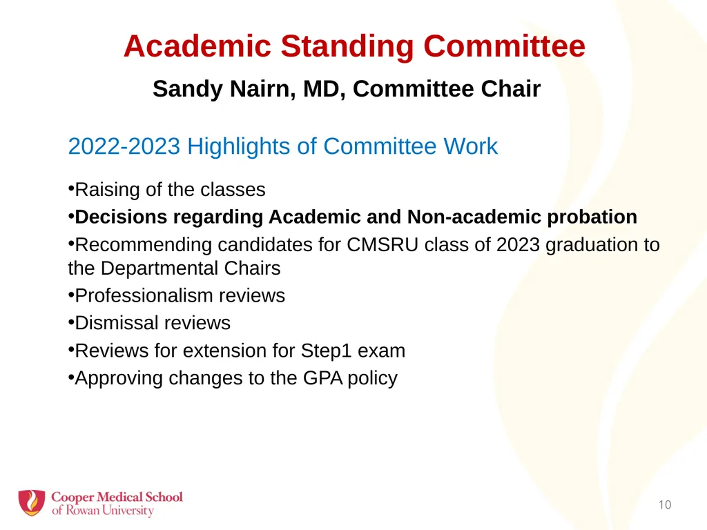 Faculty Assembly Annual Meeting July 26, 2023 - slide 10 of 30