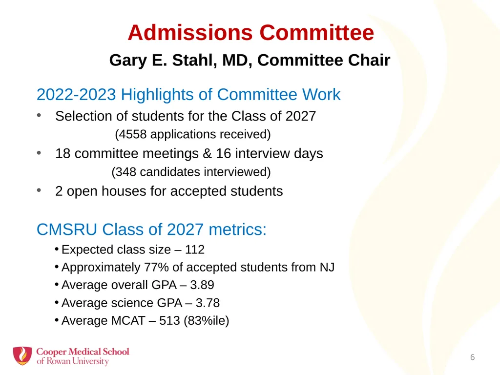 Faculty Assembly Annual Meeting July 26, 2023 - slide 6 of 30