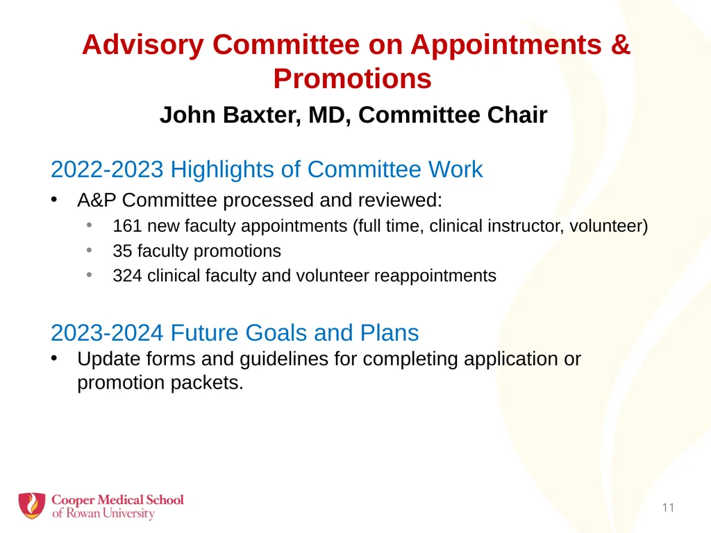 Faculty Assembly Annual Meeting July 26, 2023 - slide 11 of 30