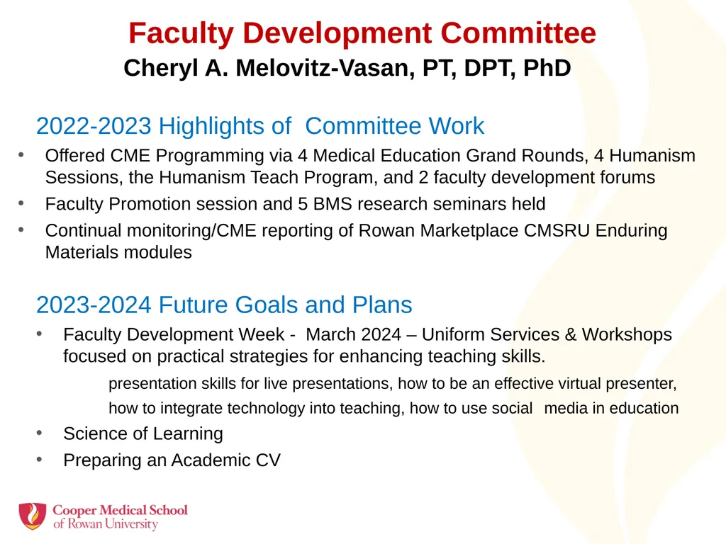 Faculty Assembly Annual Meeting July 26, 2023 - slide 16 of 30