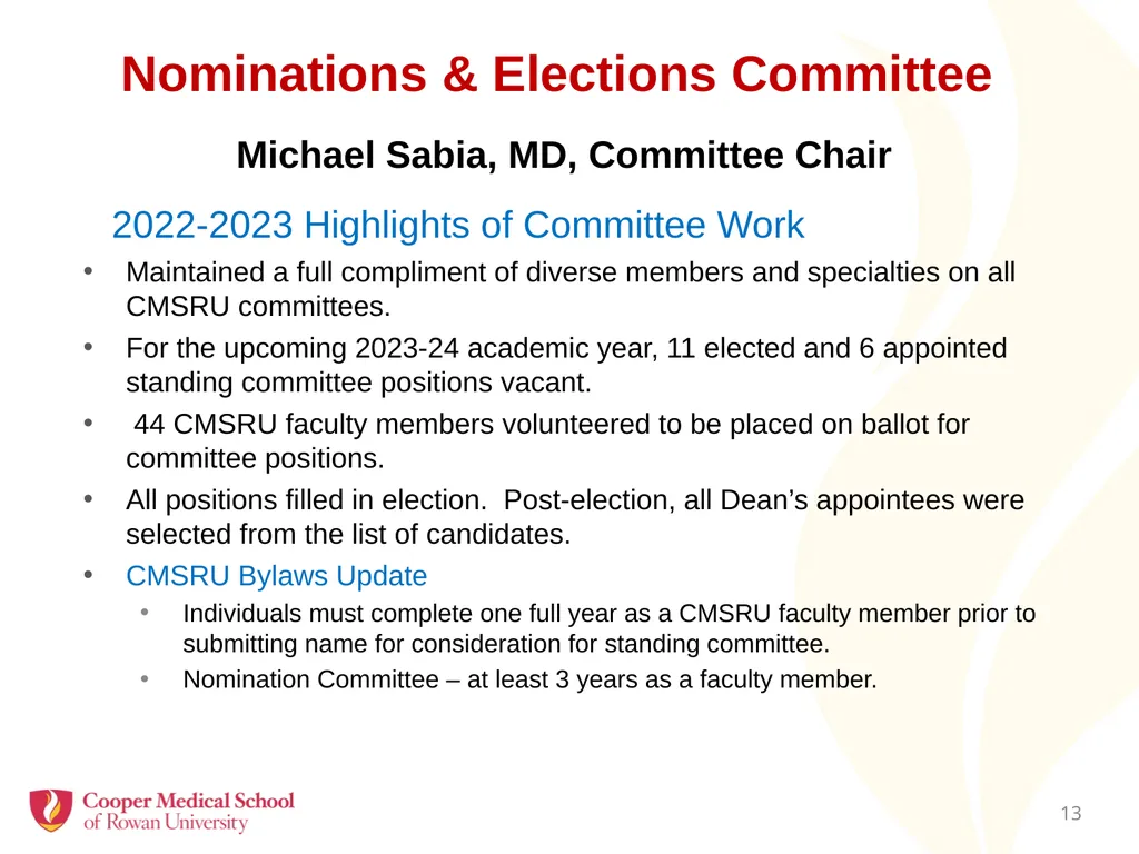 Faculty Assembly Annual Meeting July 26, 2023 - slide 13 of 30
