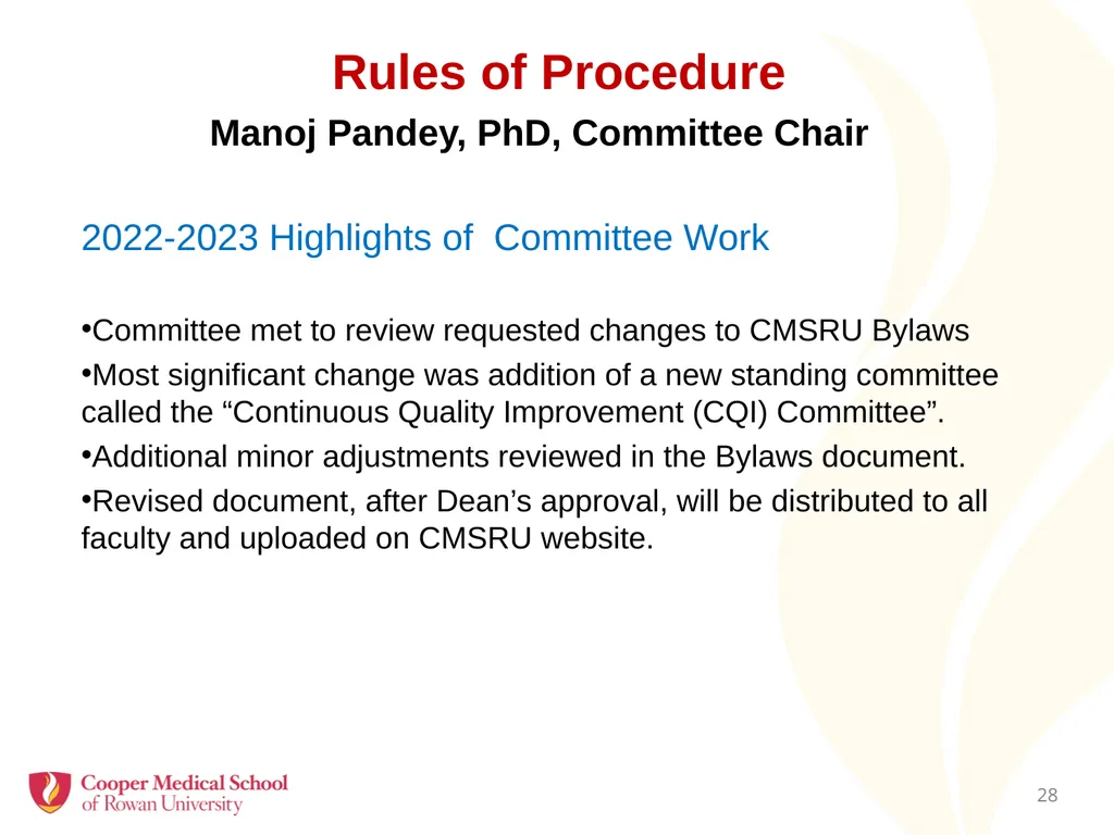 Faculty Assembly Annual Meeting July 26, 2023 - slide 28 of 30
