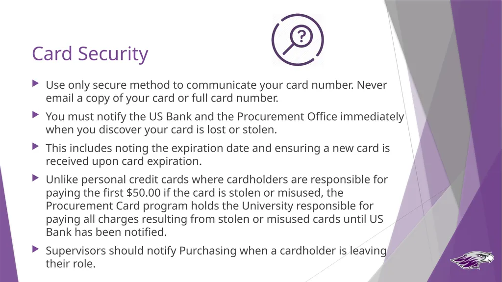 Procurement Card Program Cardholder & Approver - slide 23 of 33