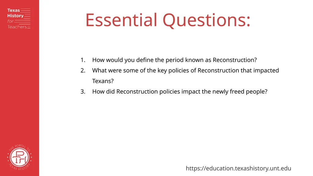 Reconstruction: The Challenges of Reunification - slide 2 of 20