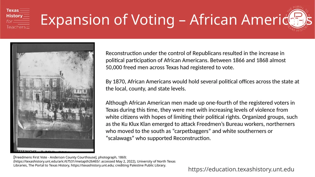 Reconstruction: The Challenges of Reunification - slide 18 of 20