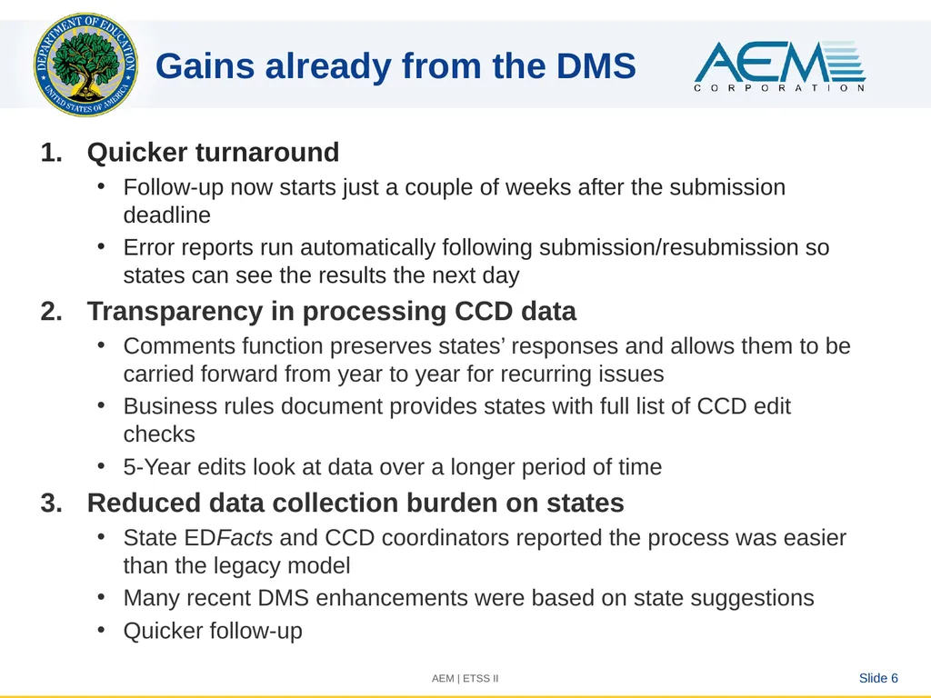 New CCD Coordinator Orientation Slide 1 CCD - slide 6 of 7