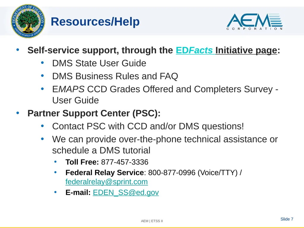 New CCD Coordinator Orientation Slide 1 CCD - slide 7 of 7