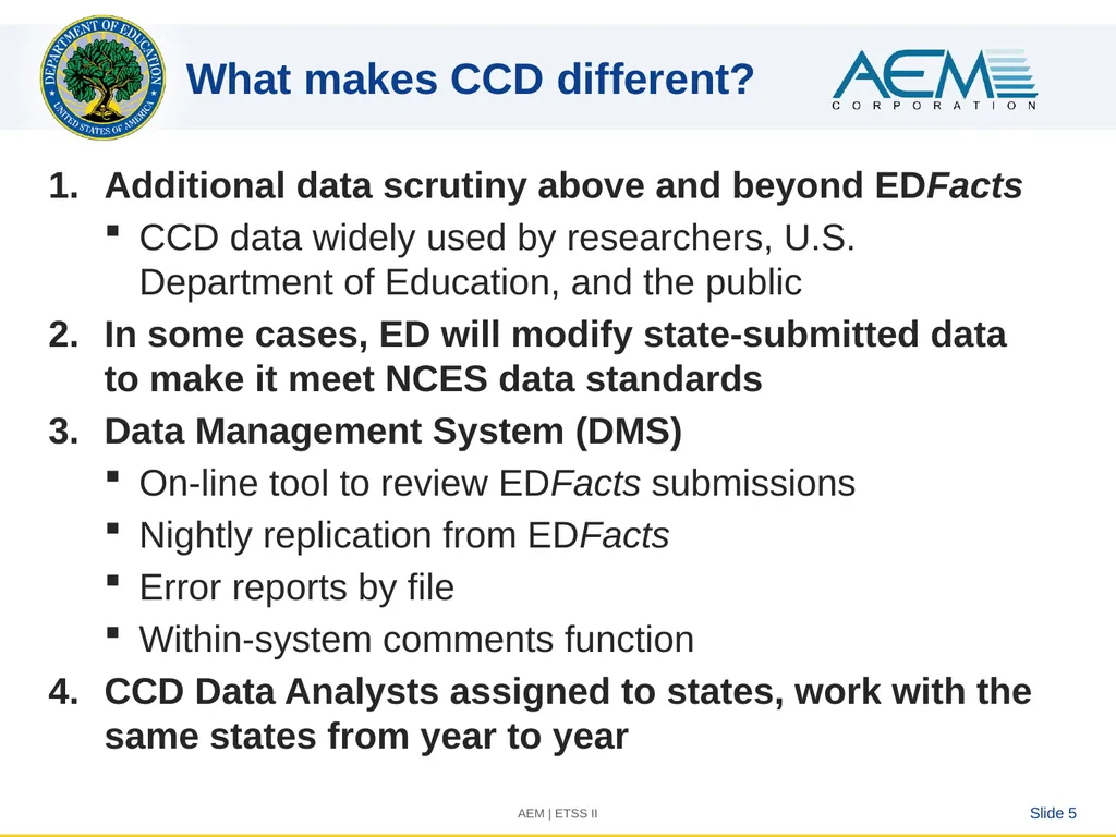 New CCD Coordinator Orientation Slide 1 CCD - slide 5 of 7
