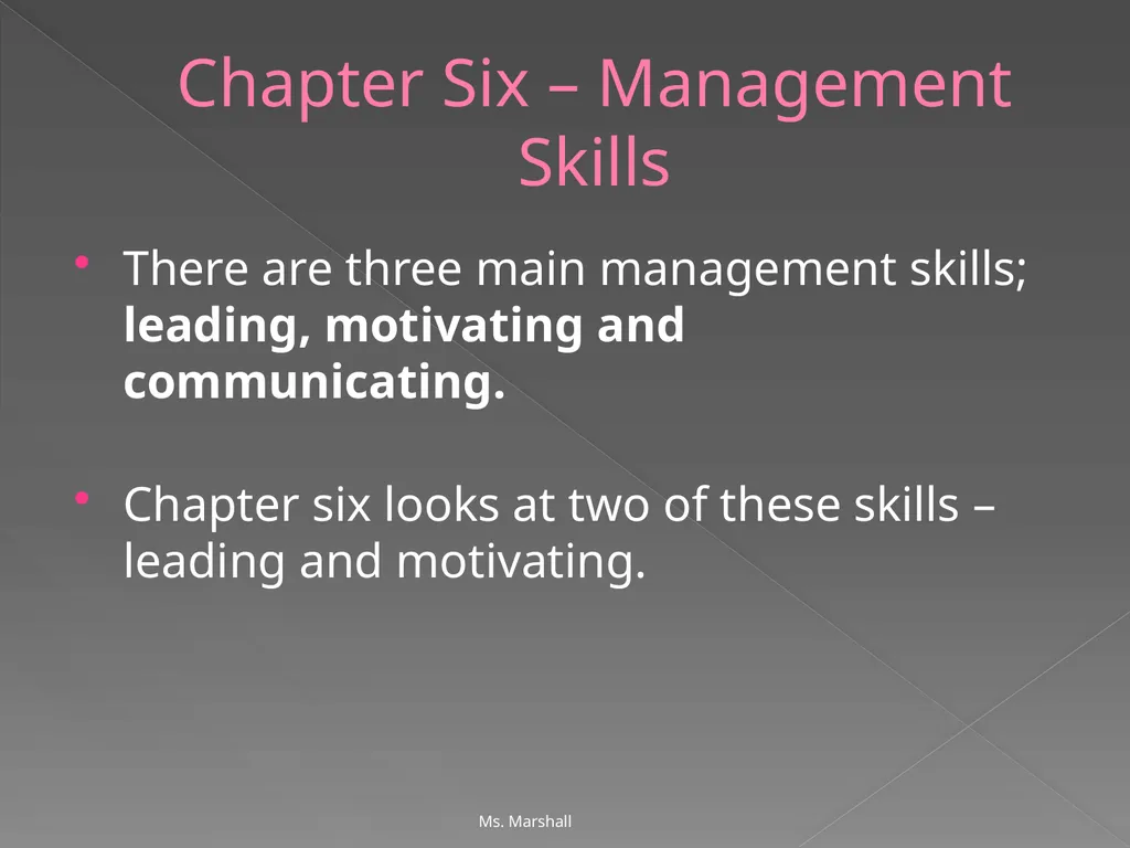 Management and Management Skills Chapters 5 & 6 - slide 10 of 39