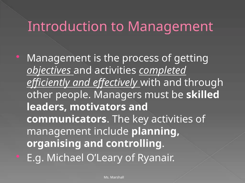 Management and Management Skills Chapters 5 & 6 - slide 3 of 39