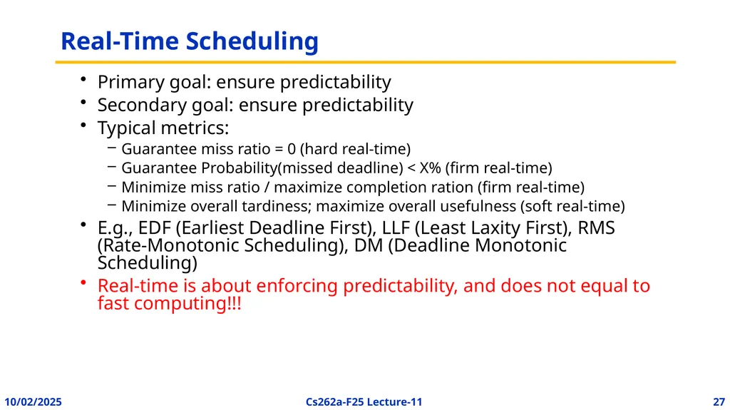 EECS 262a Advanced Topics in Computer Systems - slide 25 of 45