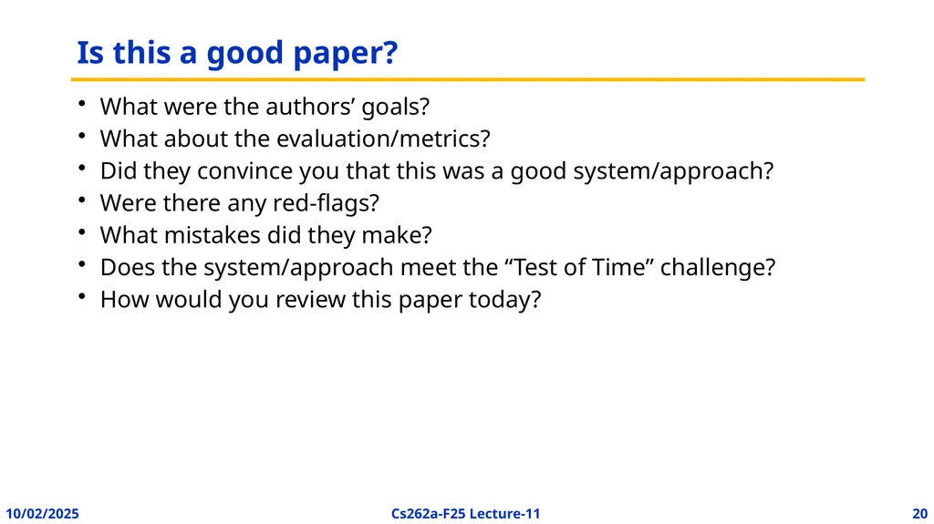EECS 262a Advanced Topics in Computer Systems - slide 18 of 45