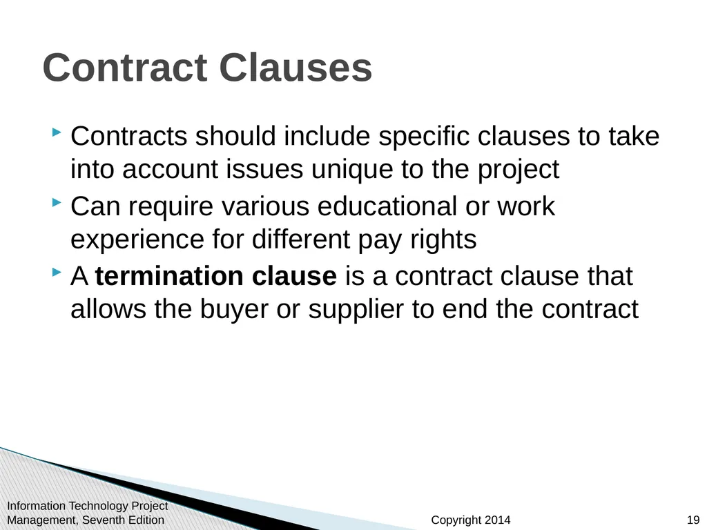 Chapter 12: Project Procurement Management Note: - slide 19 of 41