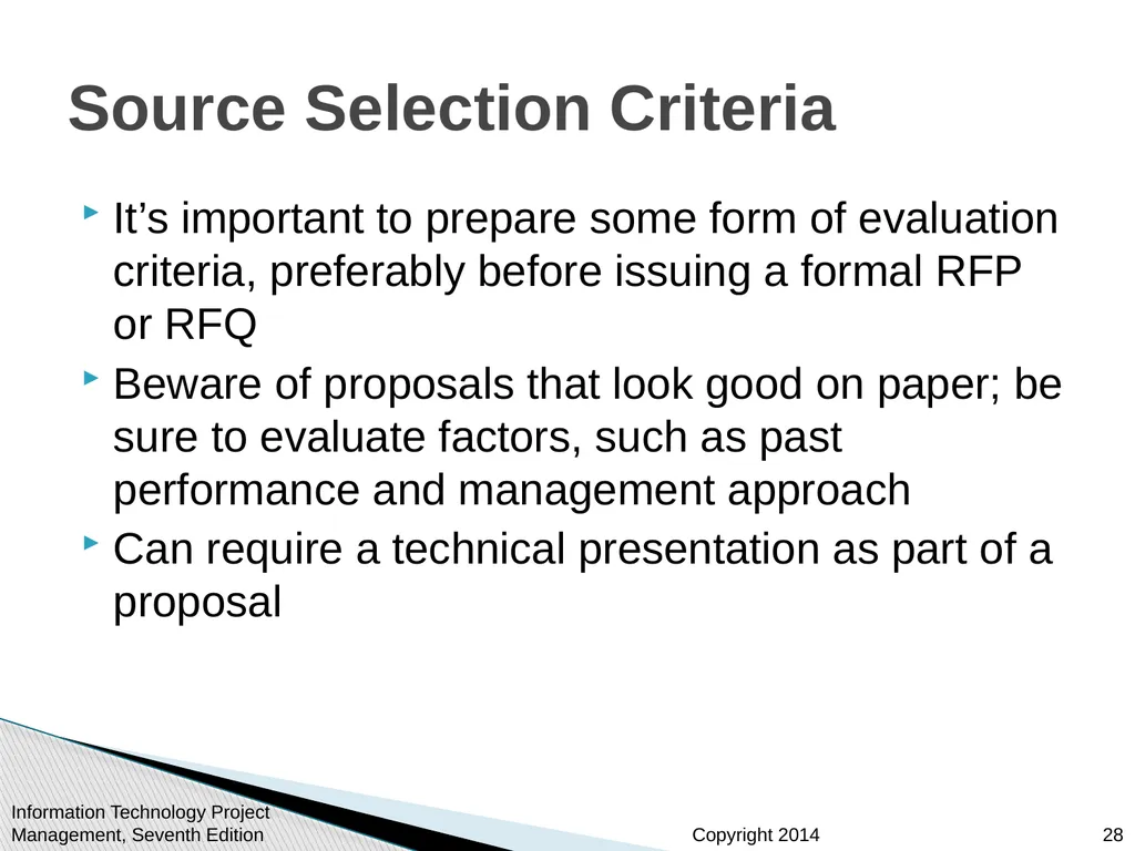 Chapter 12: Project Procurement Management Note: - slide 28 of 41
