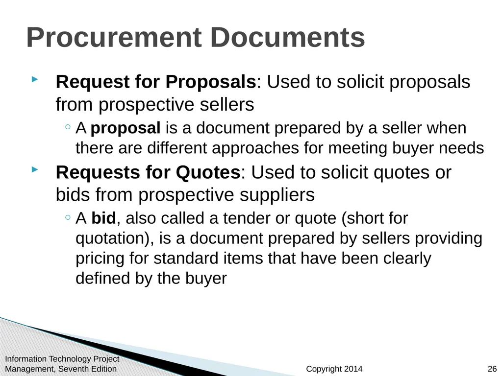 Chapter 12: Project Procurement Management Note: - slide 26 of 41