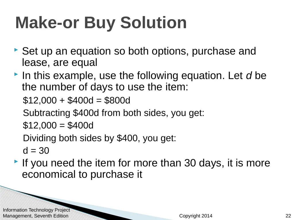 Chapter 12: Project Procurement Management Note: - slide 22 of 41