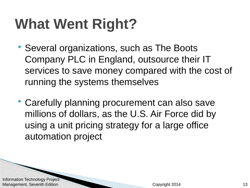 Chapter 12: Project Procurement Management Note: - slide 13 of 41