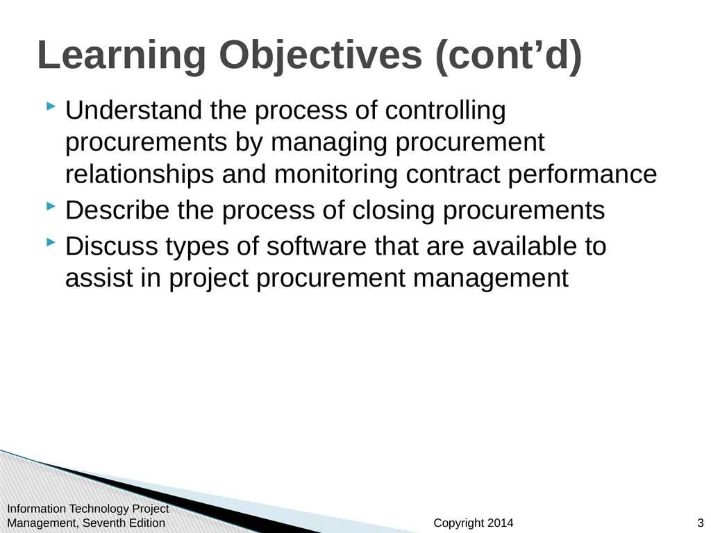 Chapter 12: Project Procurement Management Note: - slide 3 of 41