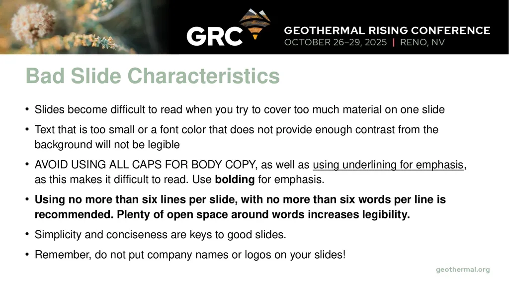 2025 GRC Presentation Tips Technical Paper PPT - slide 3 of 8