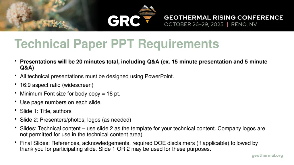 2025 GRC Presentation Tips Technical Paper PPT - slide 2 of 8