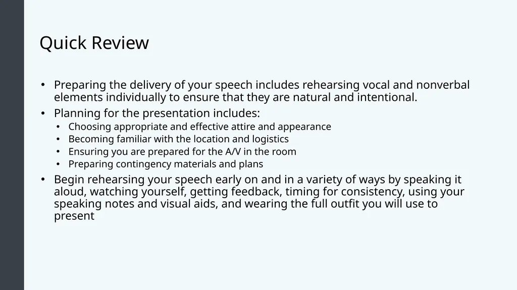 Public Speaking Module 8: Delivering Your Speech - slide 30 of 30