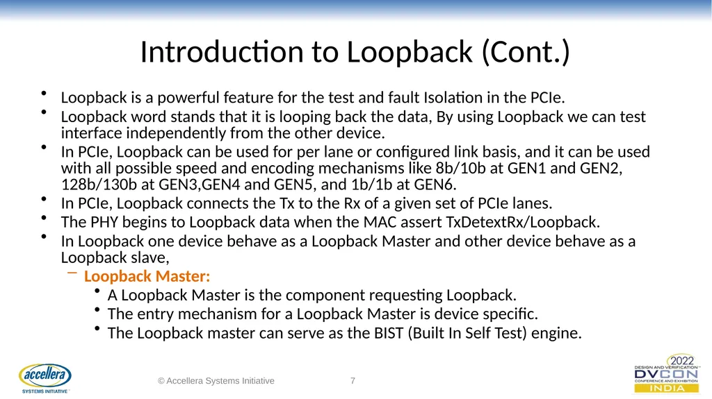 Efficacious verification of Loopback and - slide 7 of 36