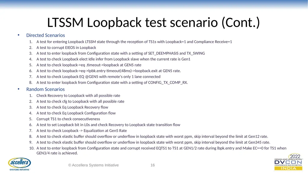 Efficacious verification of Loopback and - slide 16 of 36