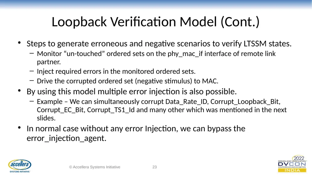 Efficacious verification of Loopback and - slide 23 of 36