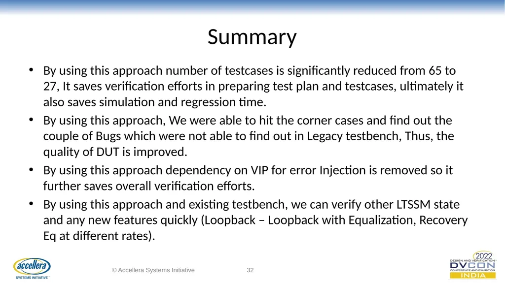 Efficacious verification of Loopback and - slide 32 of 36