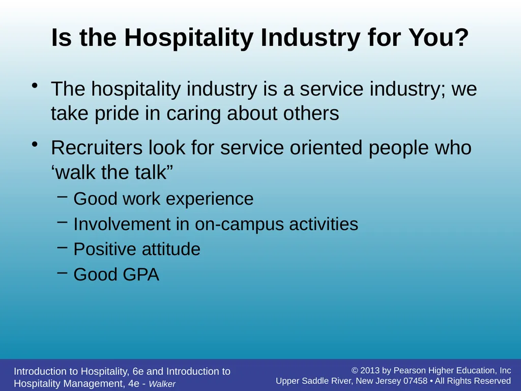Introducing Hospitality Chapter 1 John R. Walker - slide 35 of 40