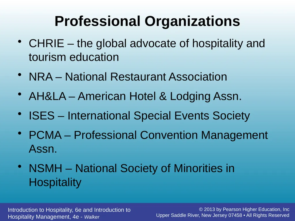Introducing Hospitality Chapter 1 John R. Walker - slide 38 of 40