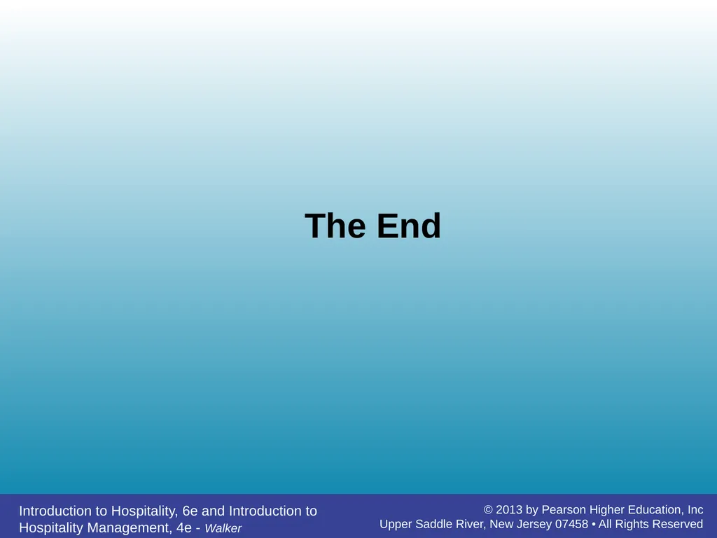 Introducing Hospitality Chapter 1 John R. Walker - slide 40 of 40
