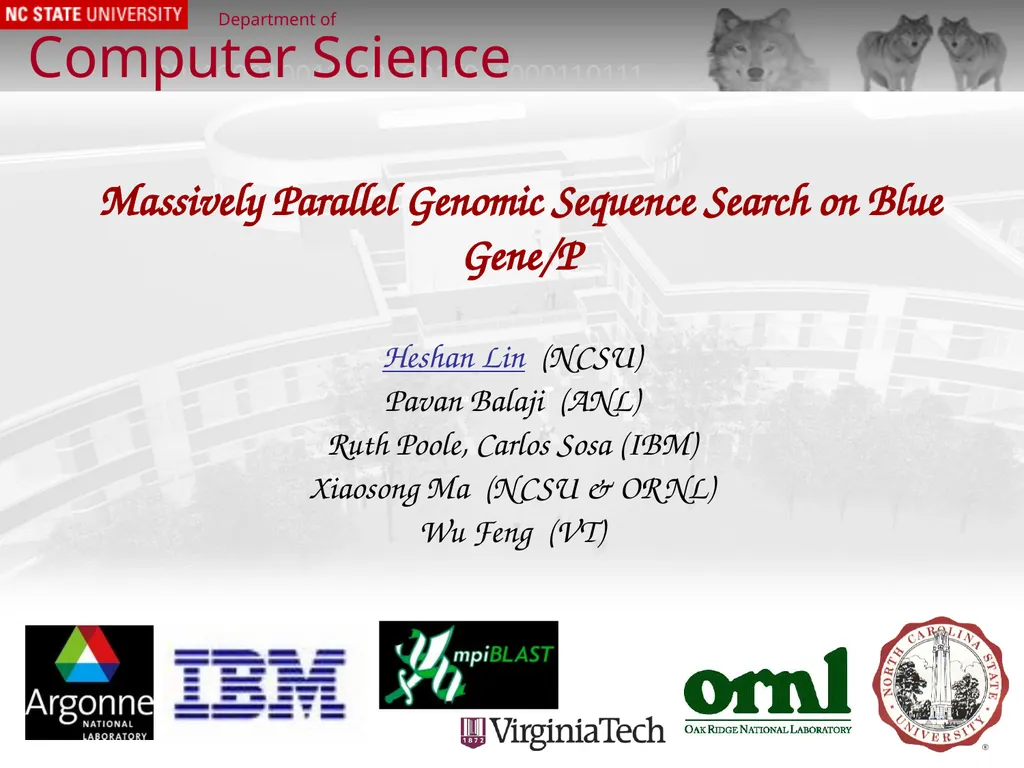 1 Massively Parallel Genomic Sequence Search on - slide 1 of 28