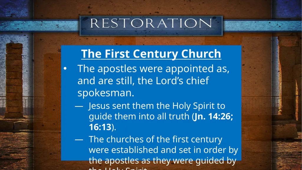 DO WE NEED IT? The First Century Church Jesus - slide 6 of 15