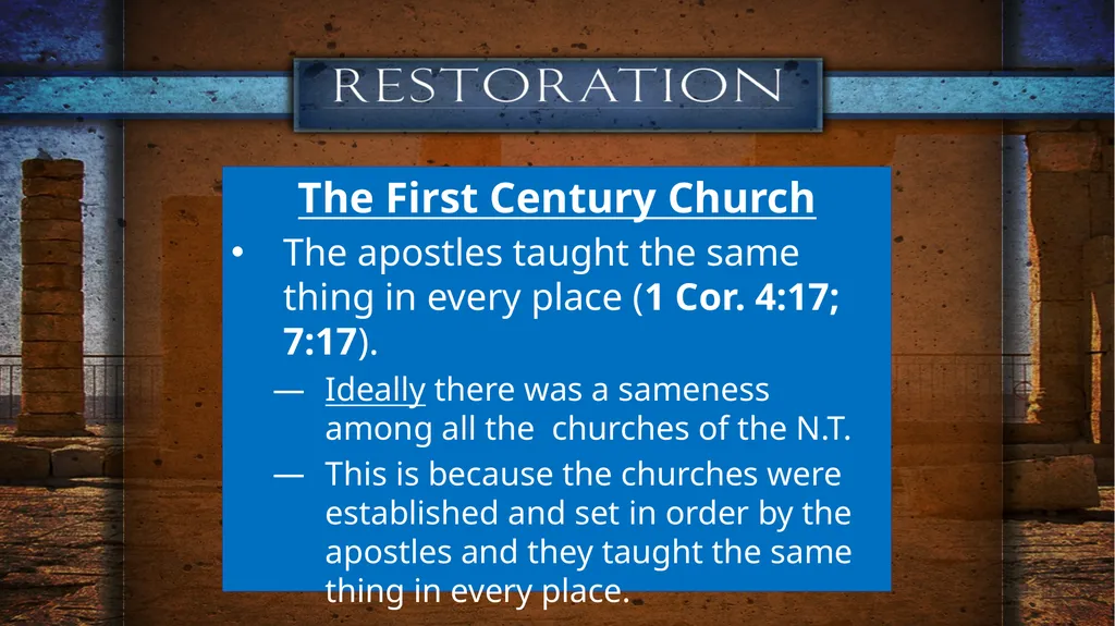 DO WE NEED IT? The First Century Church Jesus - slide 7 of 15