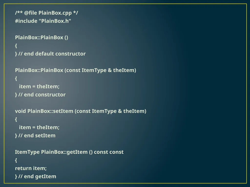 CS 302 Data Structures C++ Interlude 1 C++ Classes - slide 4 of 13