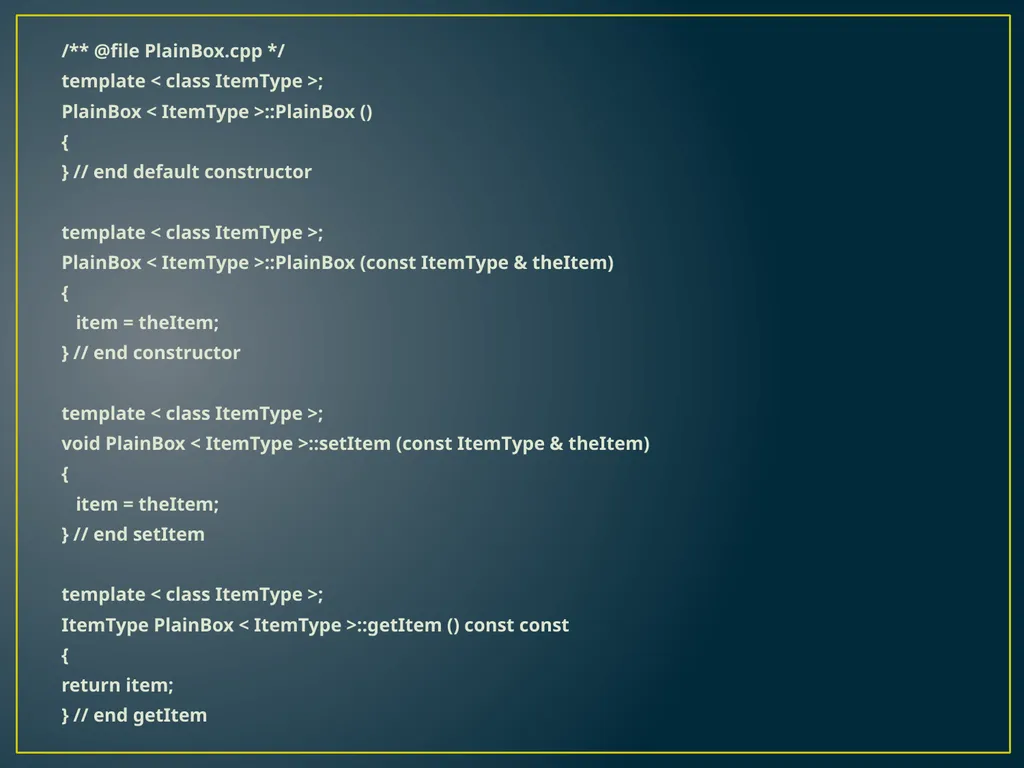CS 302 Data Structures C++ Interlude 1 C++ Classes - slide 7 of 13