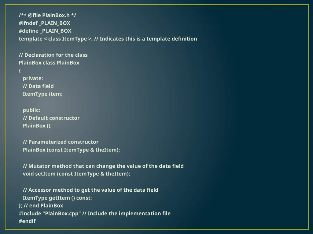 CS 302 Data Structures C++ Interlude 1 C++ Classes - slide 6 of 13