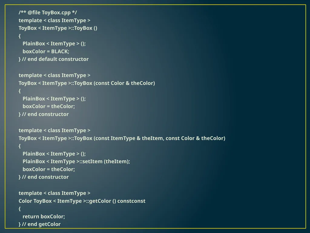 CS 302 Data Structures C++ Interlude 1 C++ Classes - slide 10 of 13