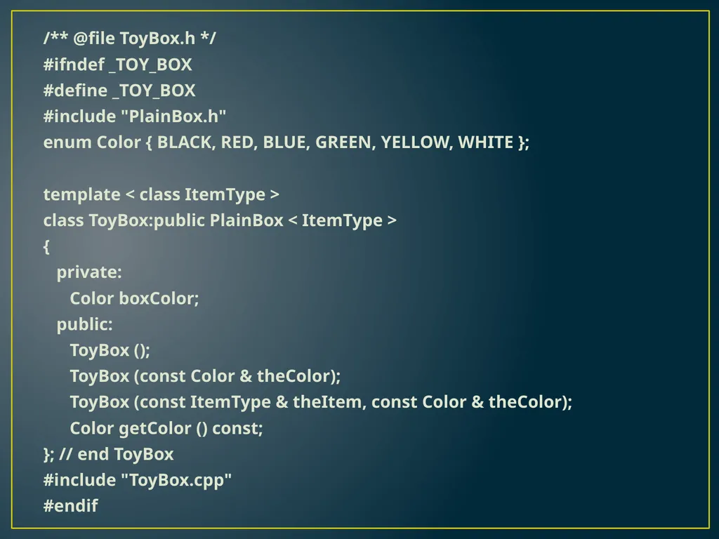 CS 302 Data Structures C++ Interlude 1 C++ Classes - slide 9 of 13