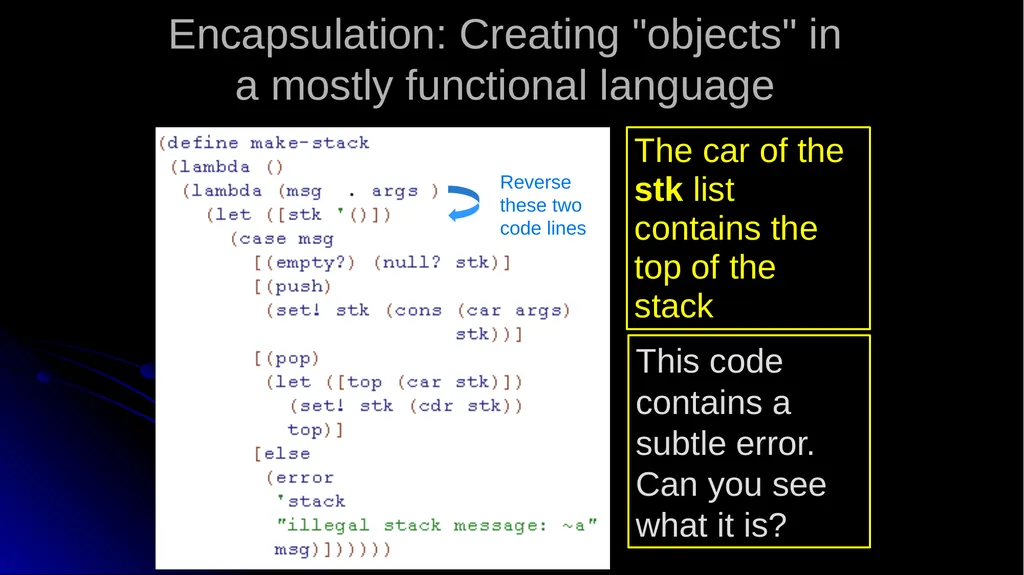 CSSE 304 Day 9 Two A6/A7 solutions "OOP" in - slide 9 of 13