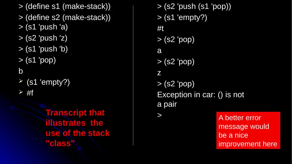CSSE 304 Day 9 Two A6/A7 solutions "OOP" in - slide 7 of 13