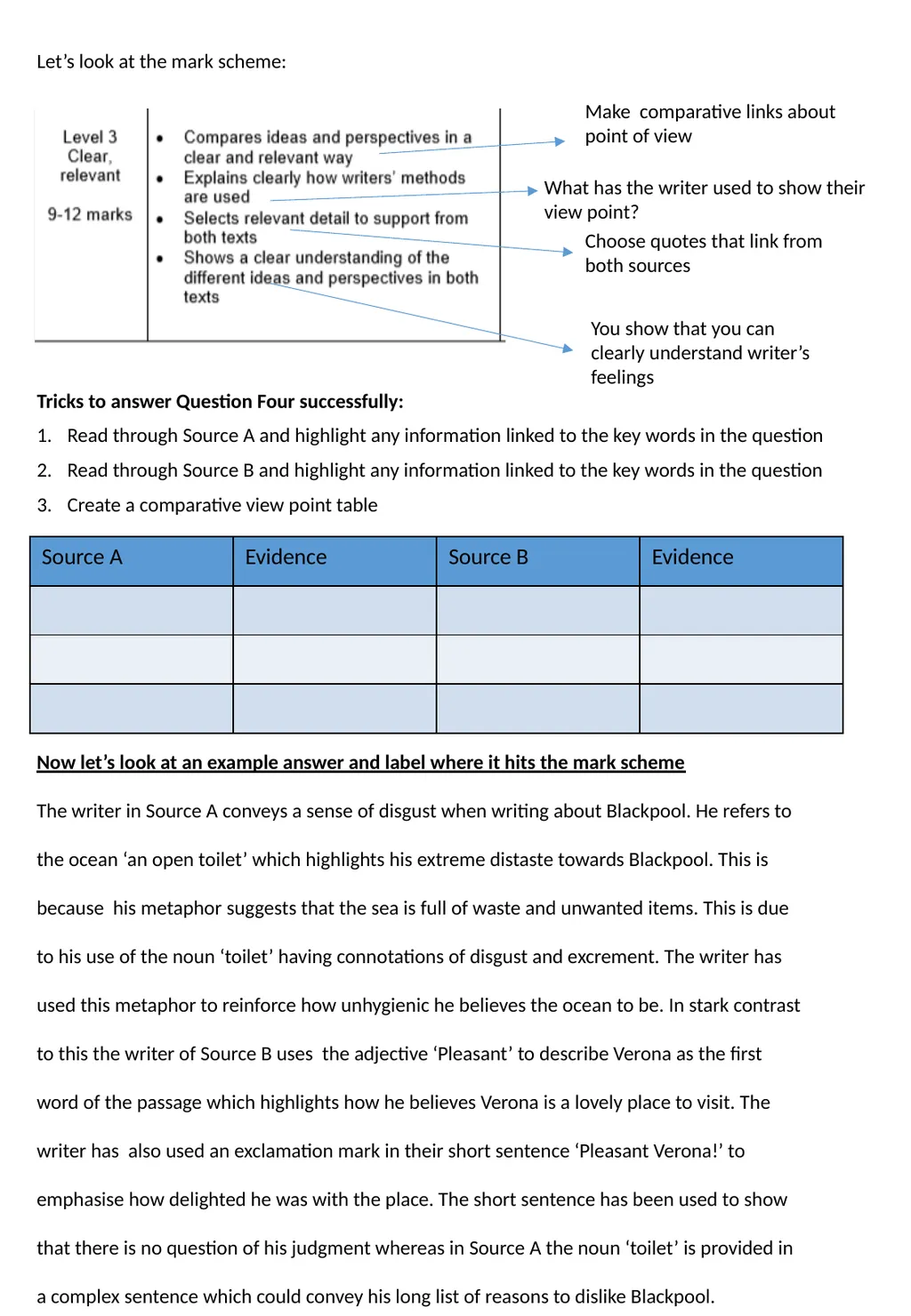 Year 11 English Language Paper Two Revision - slide 8 of 12