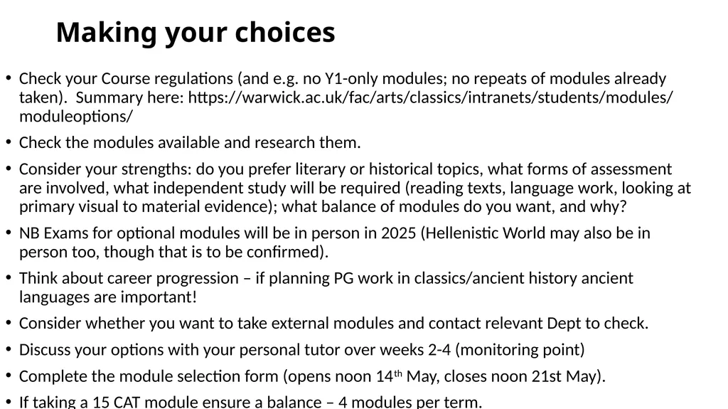 Honours Modules Briefing April 2024 Making your - slide 2 of 5