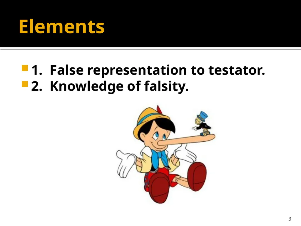 Fraud 1 Elements 1. False representation to - slide 3 of 7