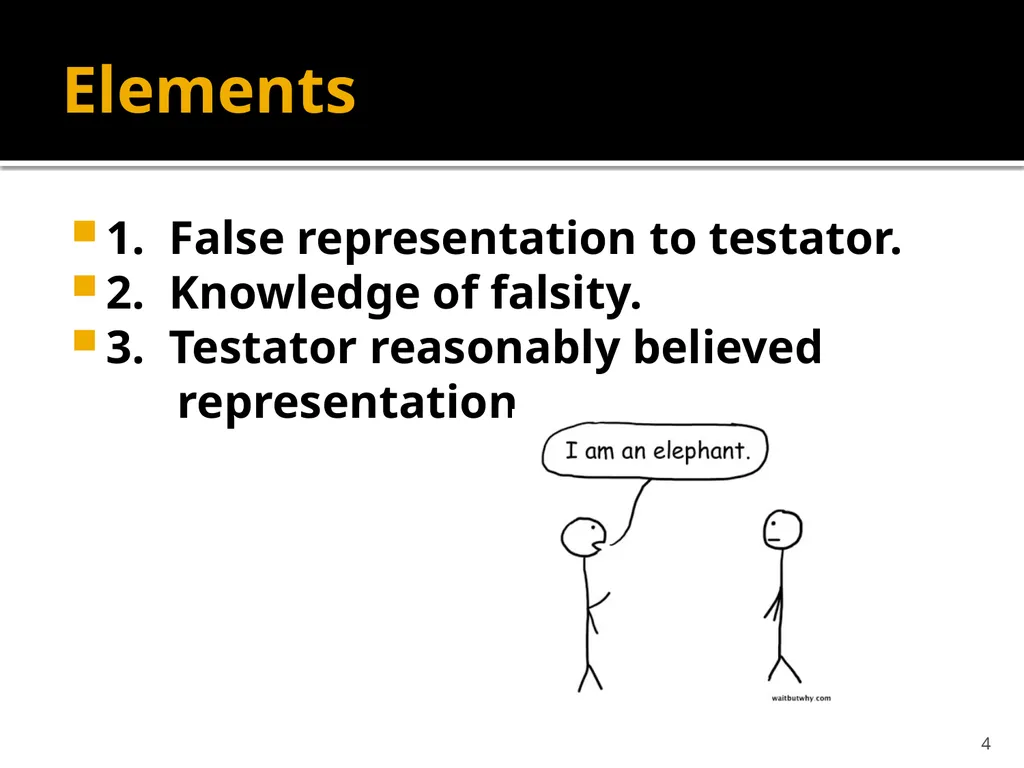 Fraud 1 Elements 1. False representation to - slide 4 of 7