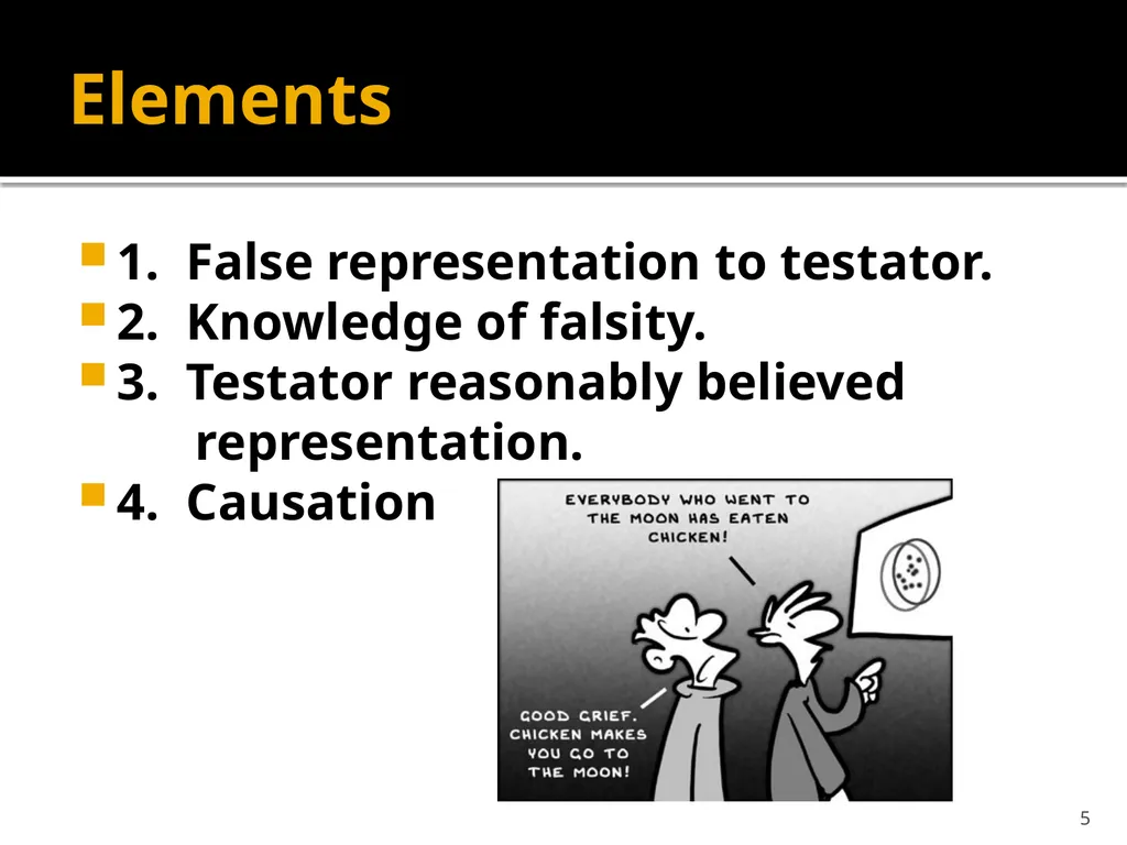 Fraud 1 Elements 1. False representation to - slide 5 of 7